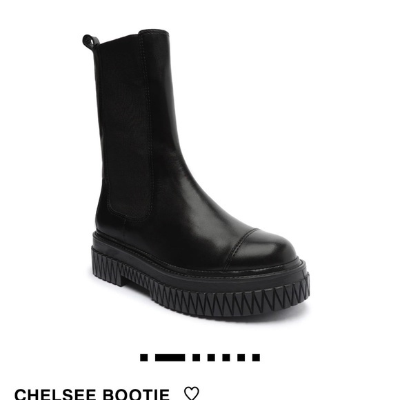 Schultz Black Leather Chelsee moto Boot - Picture 3 of 9